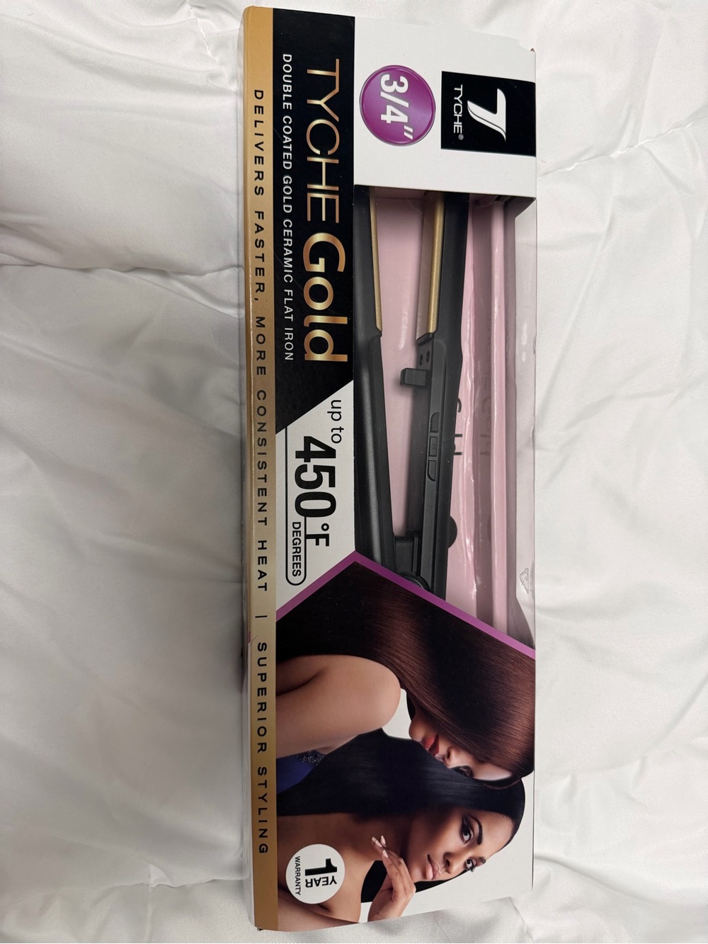 Tyche Black Flat Iron with Gold Ceramic Plates